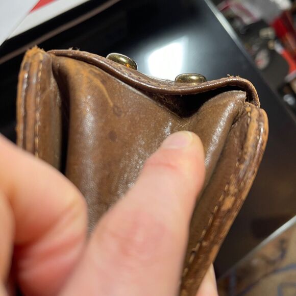 Vintage Brown Leather Hand Tooled Mexican Bag Purse with Duck Pond Scene - Picture 16 of 16